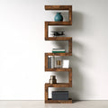 Libreria a giorno in legno a cinque livelli, colore marrone